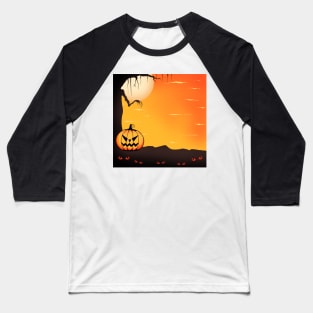 halloween background with pumpkin Baseball T-Shirt